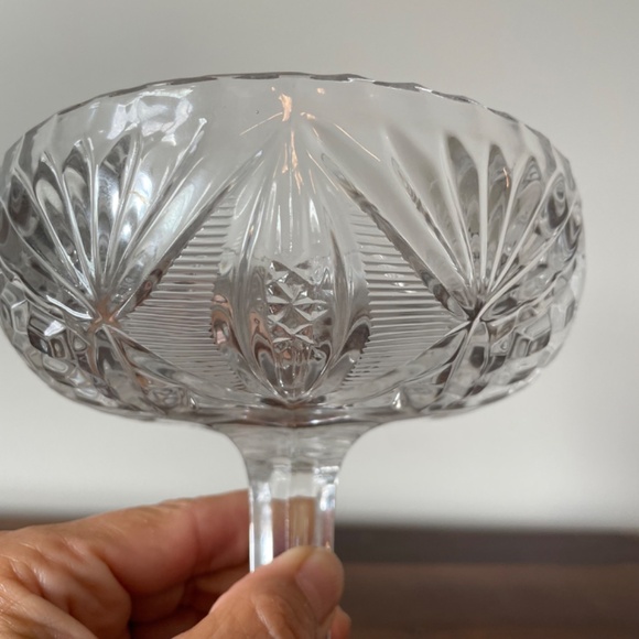 Vintage Dessert Dish, Glass Pedestal Candy Dish or Dessert Dish 5.5" H x 5" W - Picture 4 of 9